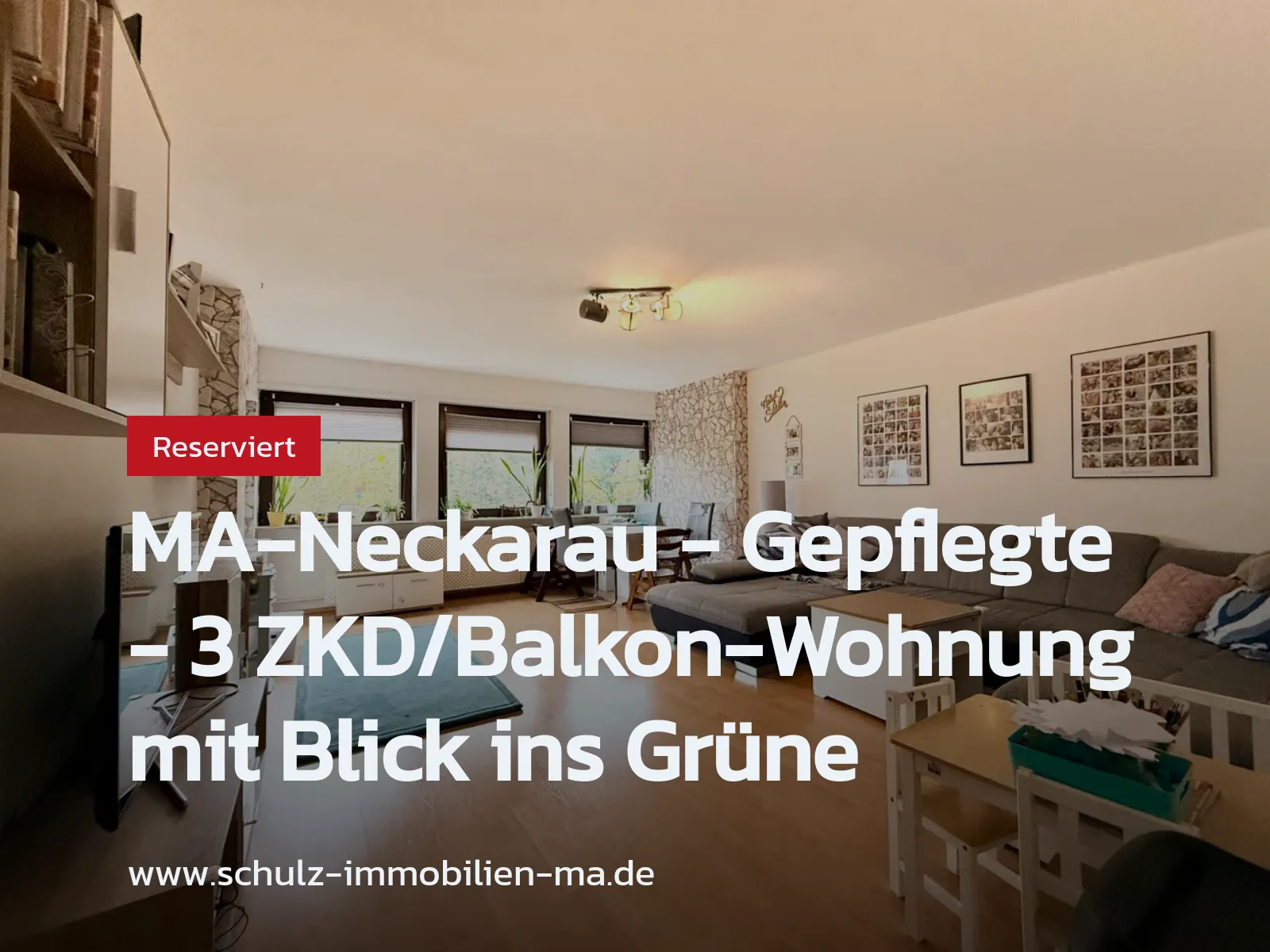Neu im Angebot: MA-Neckarau – Gepflegte – 3 ZKD/Balkon-Wohnung mit Blick ins Grüne