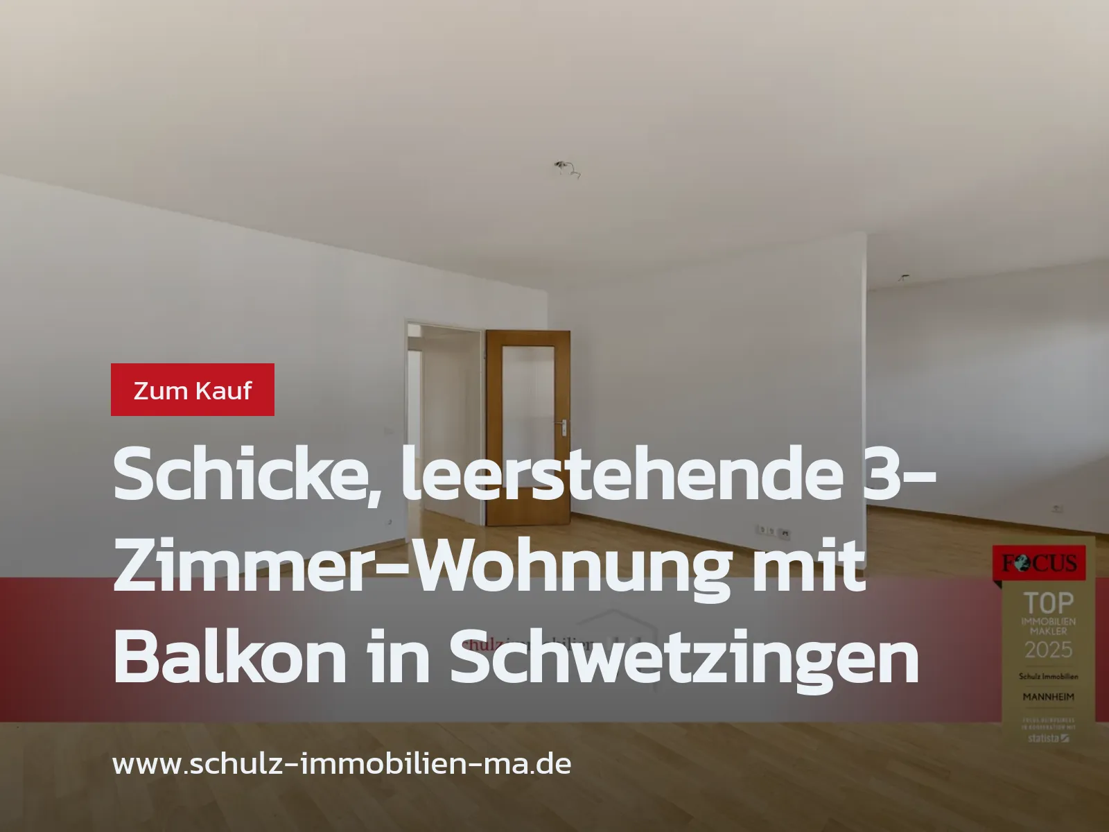 Neu im Angebot: Schicke, leerstehende 3-Zimmer-Wohnung mit Balkon in Schwetzingen