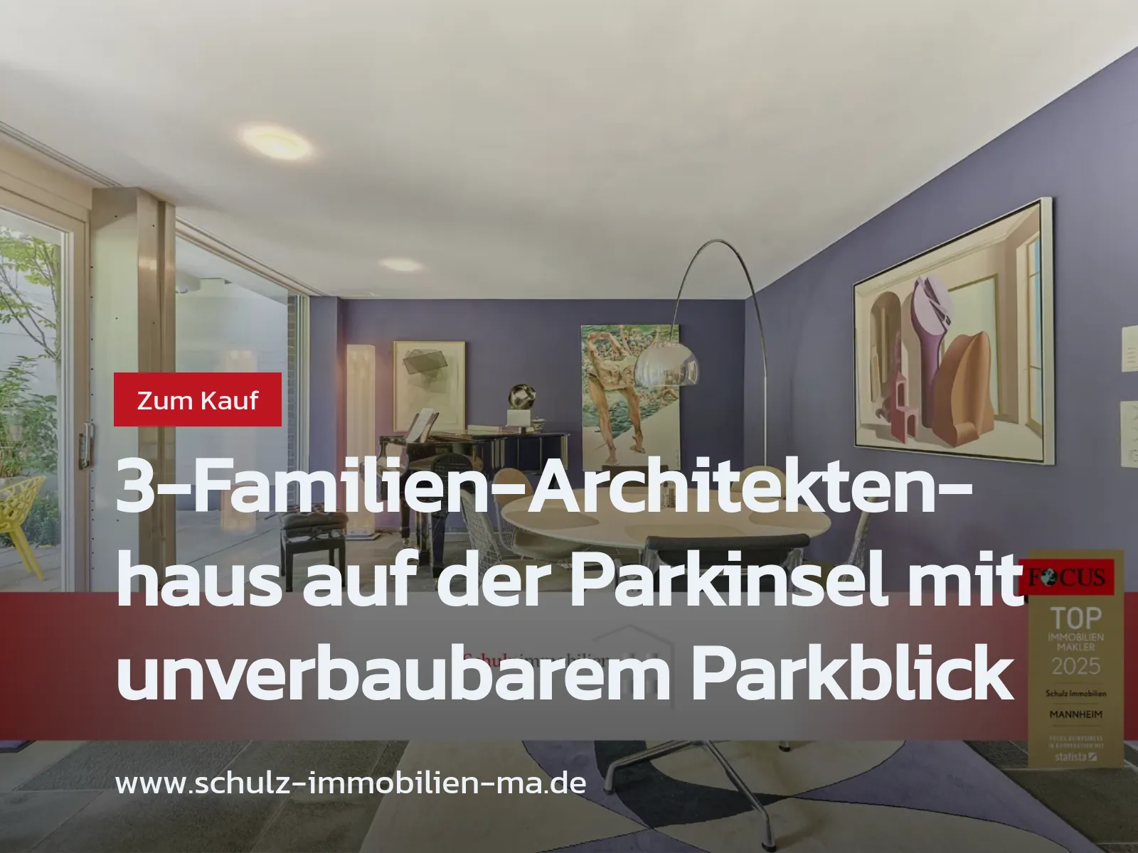 Neu im Angebot: 3-Familien-Architektenhaus auf der Parkinsel mit unverbaubarem Parkblick