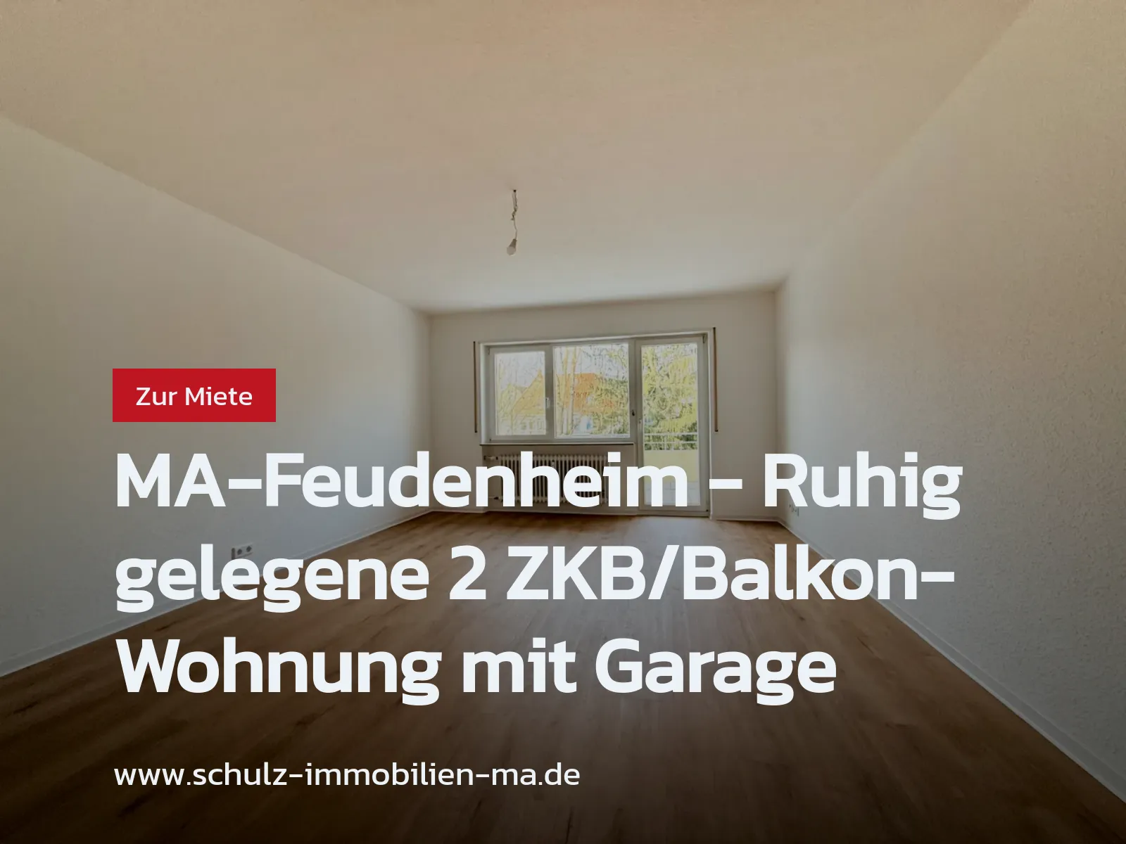 Neu im Angebot: MA-Feudenheim – Ruhig gelegene 2 ZKB/Balkon-Wohnung mit Garage