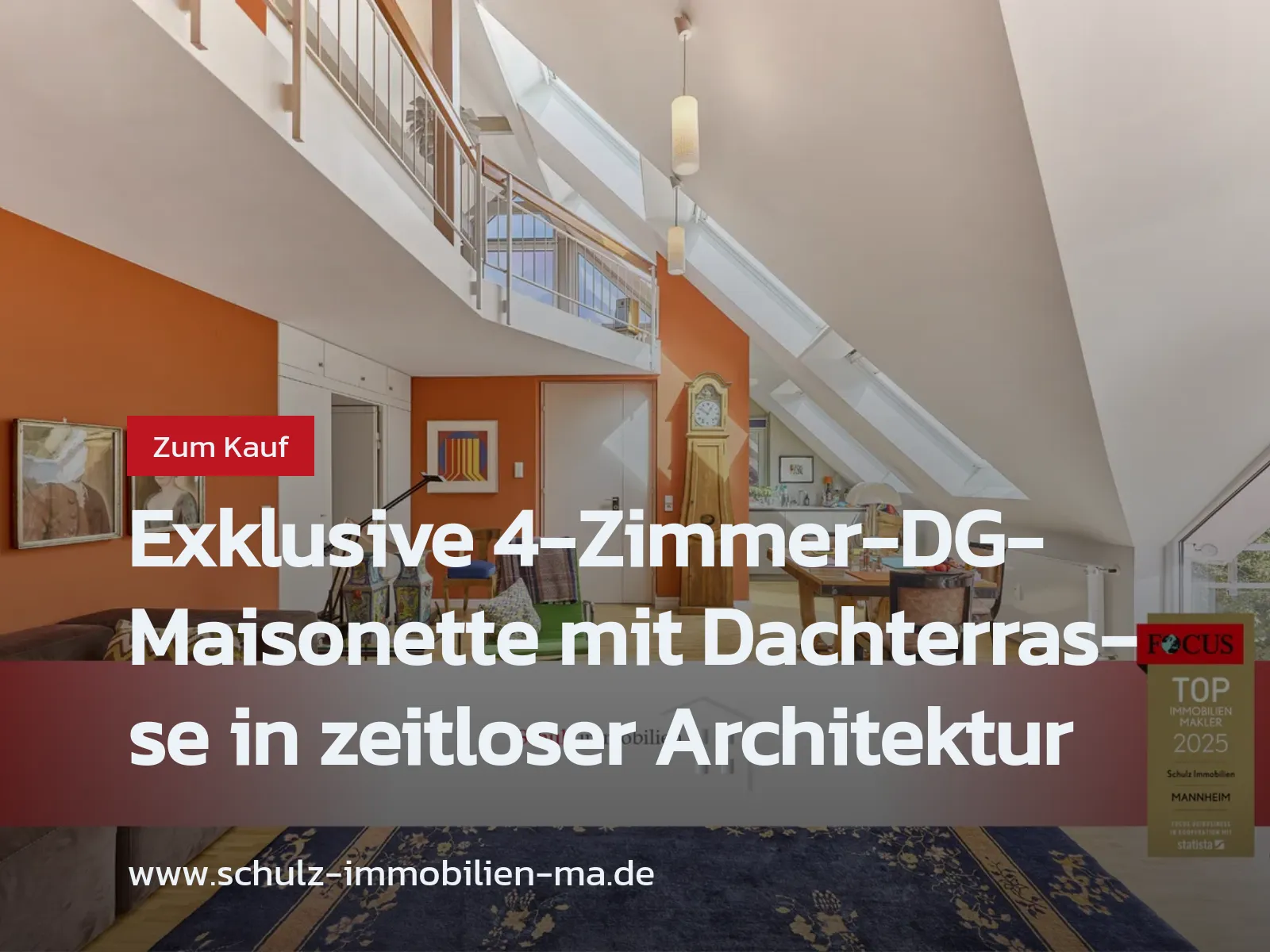 Neu im Angebot: Exklusive 4-Zimmer-DG-Maisonette mit Dachterrasse in zeitloser Architektur