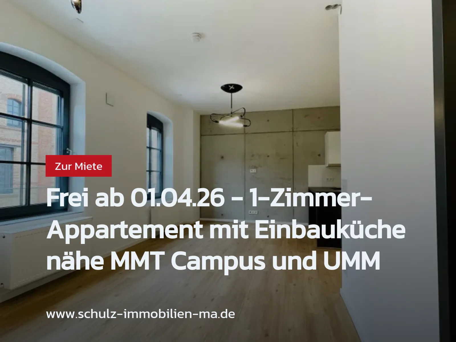 Neu im Angebot: Frei ab 01.04.26 – 1-Zimmer-Appartement mit Einbauküche nähe MMT Campus und UMM