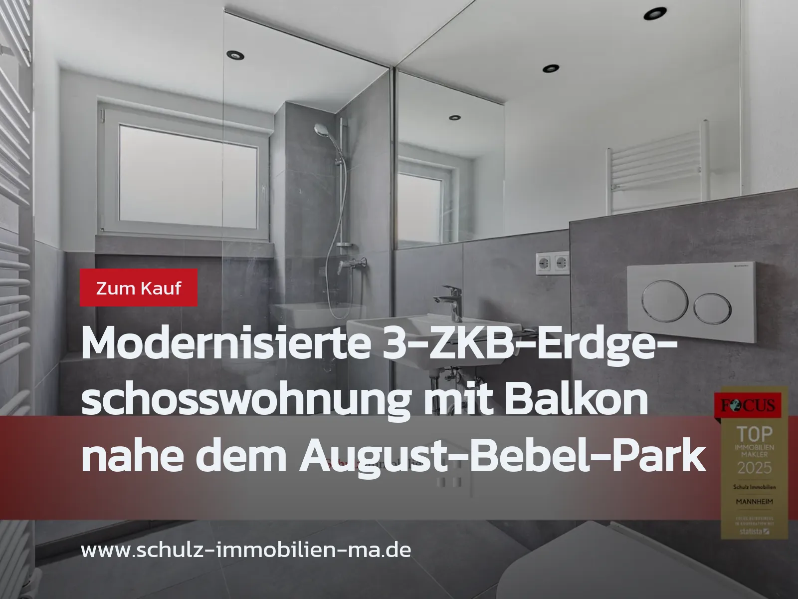Neu im Angebot: Modernisierte 3-ZKB-Erdgeschosswohnung mit Balkon nahe dem August-Bebel-Park
