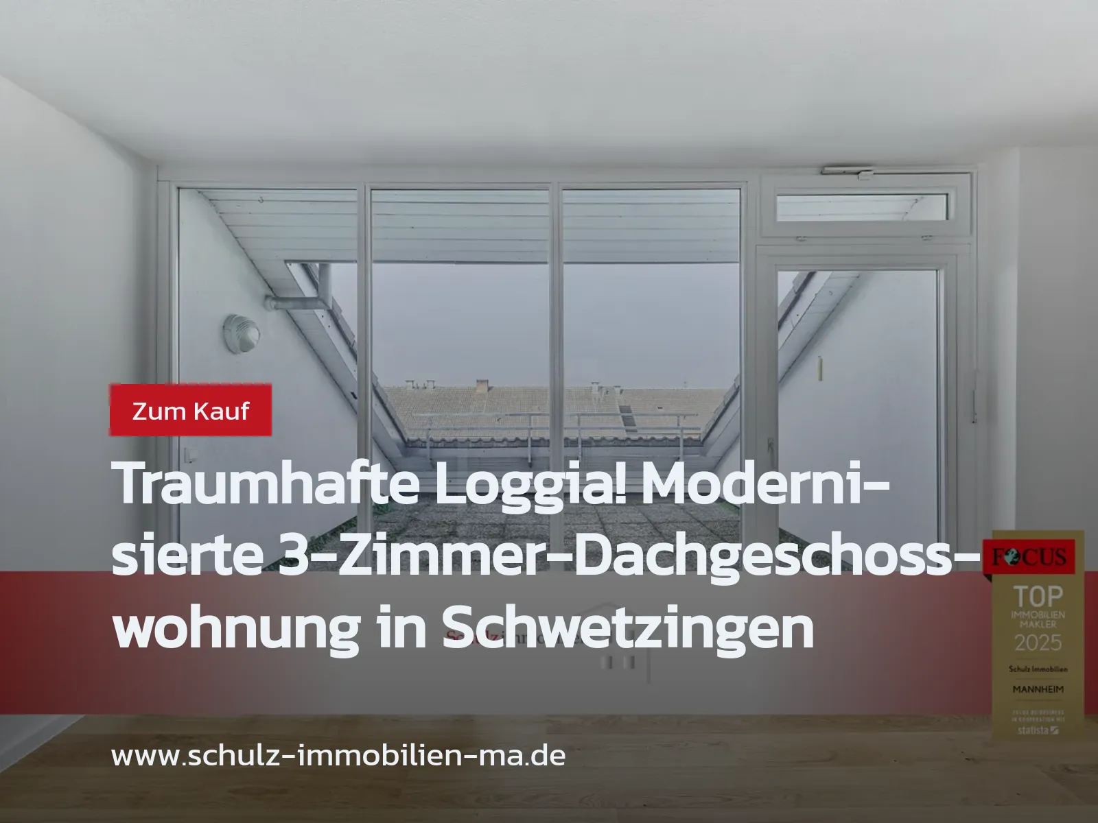 Neu im Angebot: Traumhafte Loggia! Modernisierte 3-Zimmer-Dachgeschosswohnung in Schwetzingen