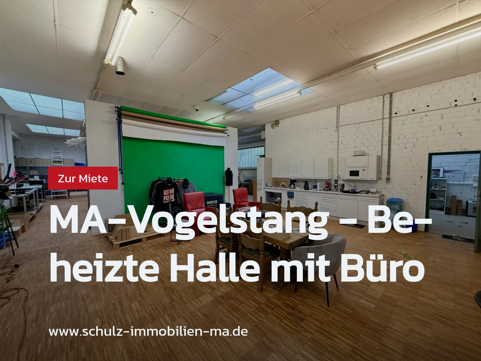 Neu im Angebot: MA-Vogelstang – Beheizte Halle mit Büro
