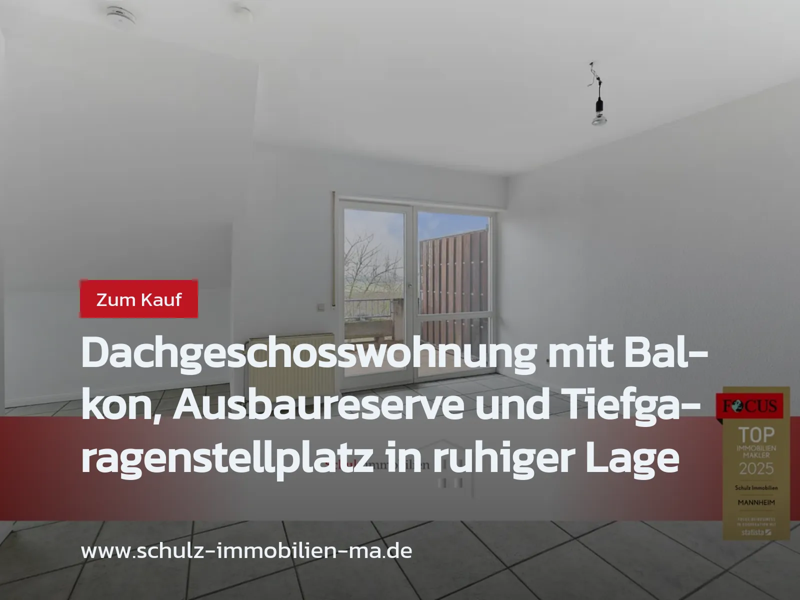 Neu im Angebot: Dachgeschosswohnung mit Balkon, Ausbaureserve und Tiefgaragenstellplatz in ruhiger Lage