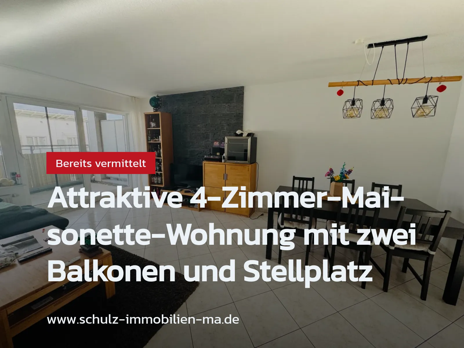 Nicht mehr verfügbar: Attraktive 4-Zimmer-Maisonette-Wohnung mit zwei Balkonen und Stellplatz