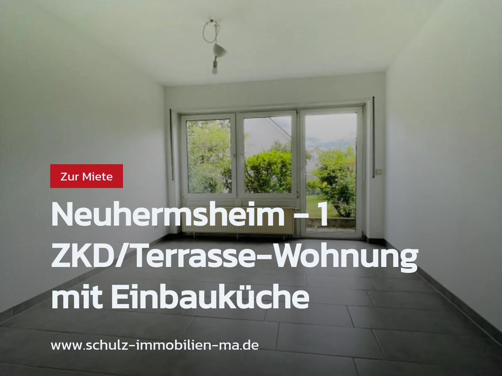 Neu im Angebot: Neuhermsheim – 1 ZKD/Terrasse-Wohnung mit Einbauküche