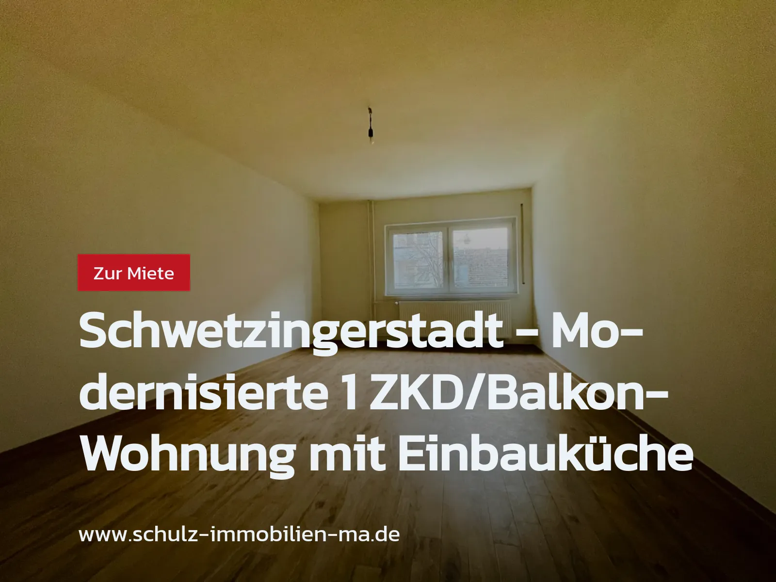 Neu im Angebot: Schwetzingerstadt – Modernisierte 1 ZKD/Balkon-Wohnung mit Einbauküche
