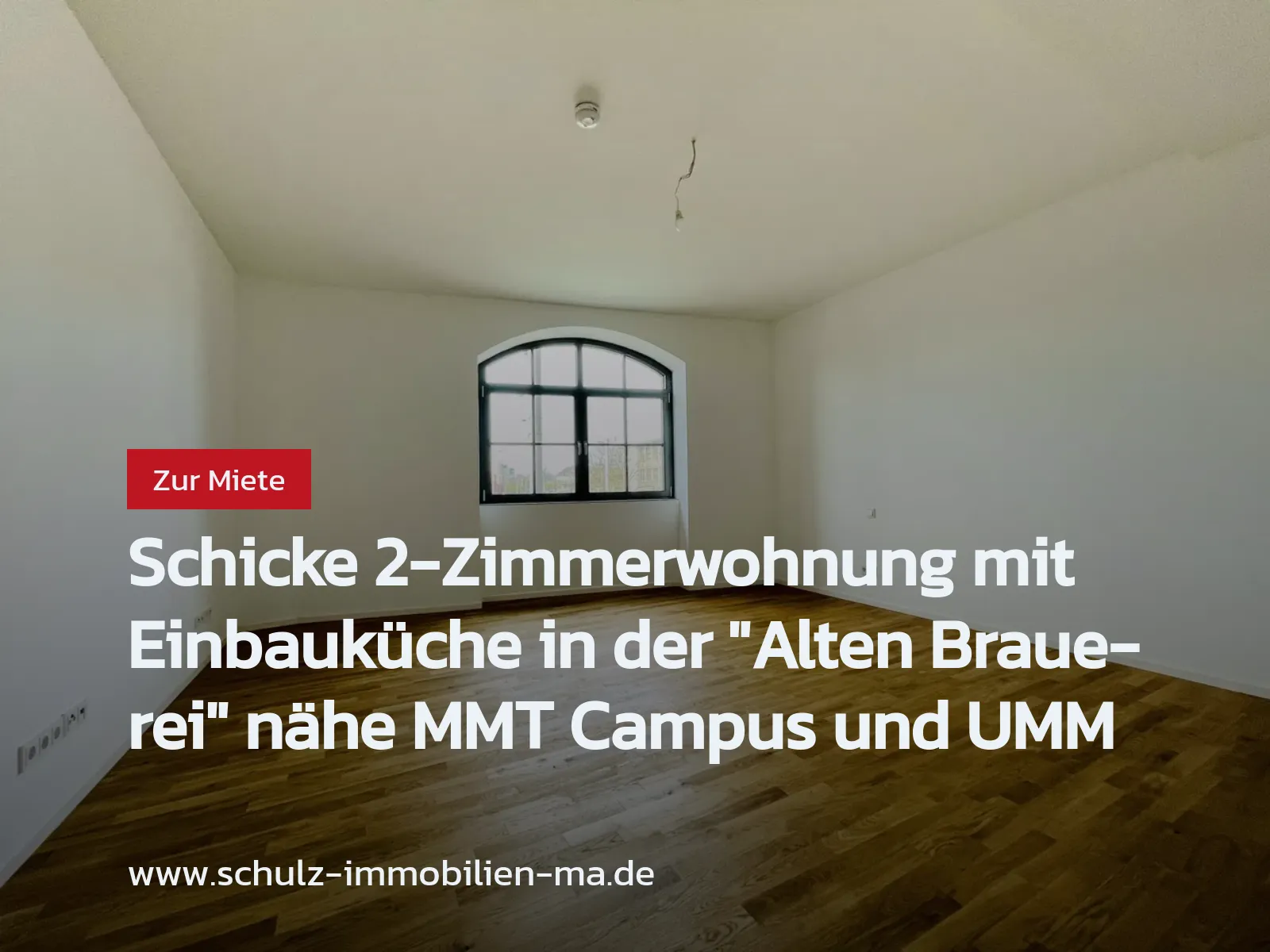 Neu im Angebot: Schicke 2-Zimmerwohnung mit Einbauküche in der „Alten Brauerei“ nähe MMT Campus und UMM