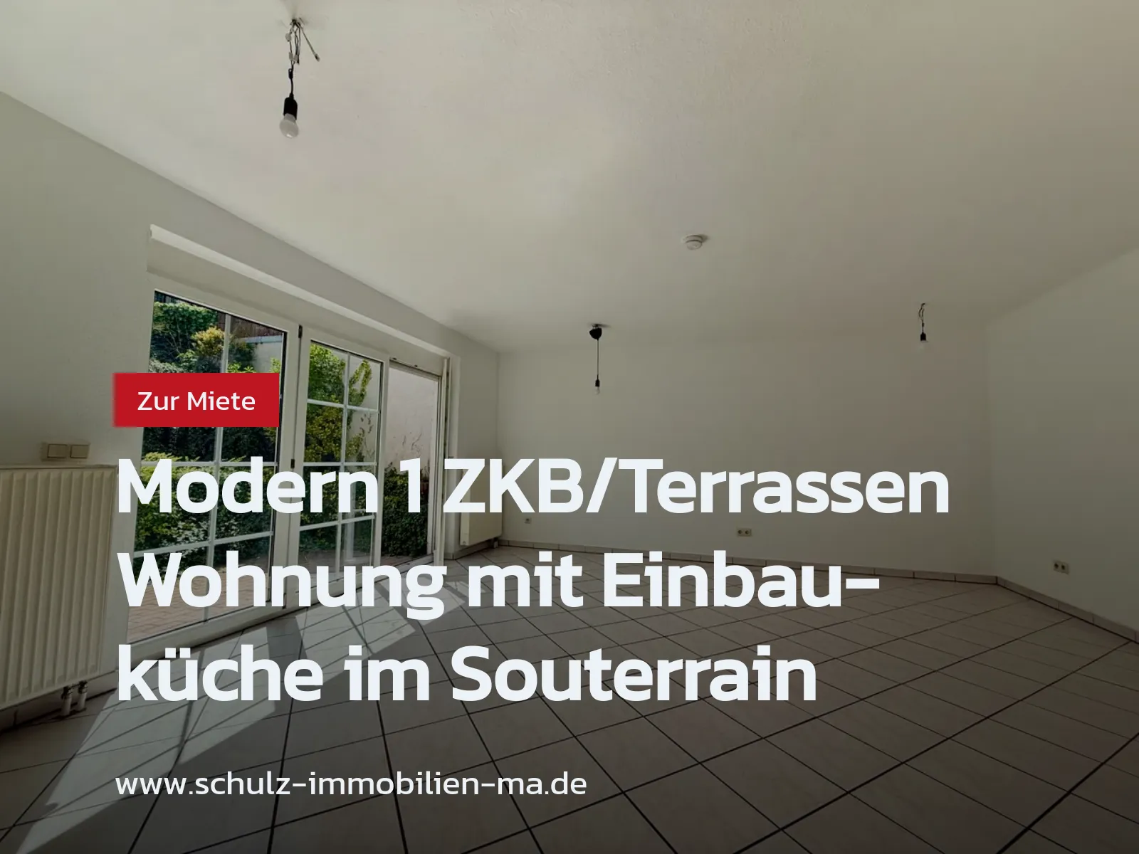 Neu im Angebot: Modern 1 ZKB/Terrassen Wohnung mit Einbauküche im Souterrain