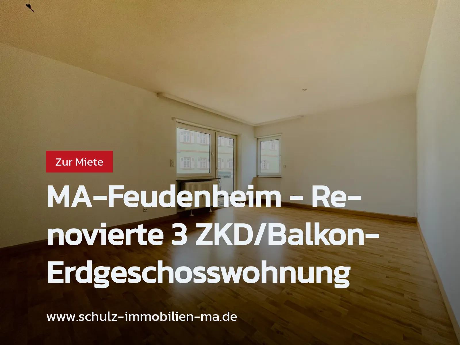 Neu im Angebot: MA-Feudenheim – Renovierte 3 ZKD/Balkon-Erdgeschosswohnung