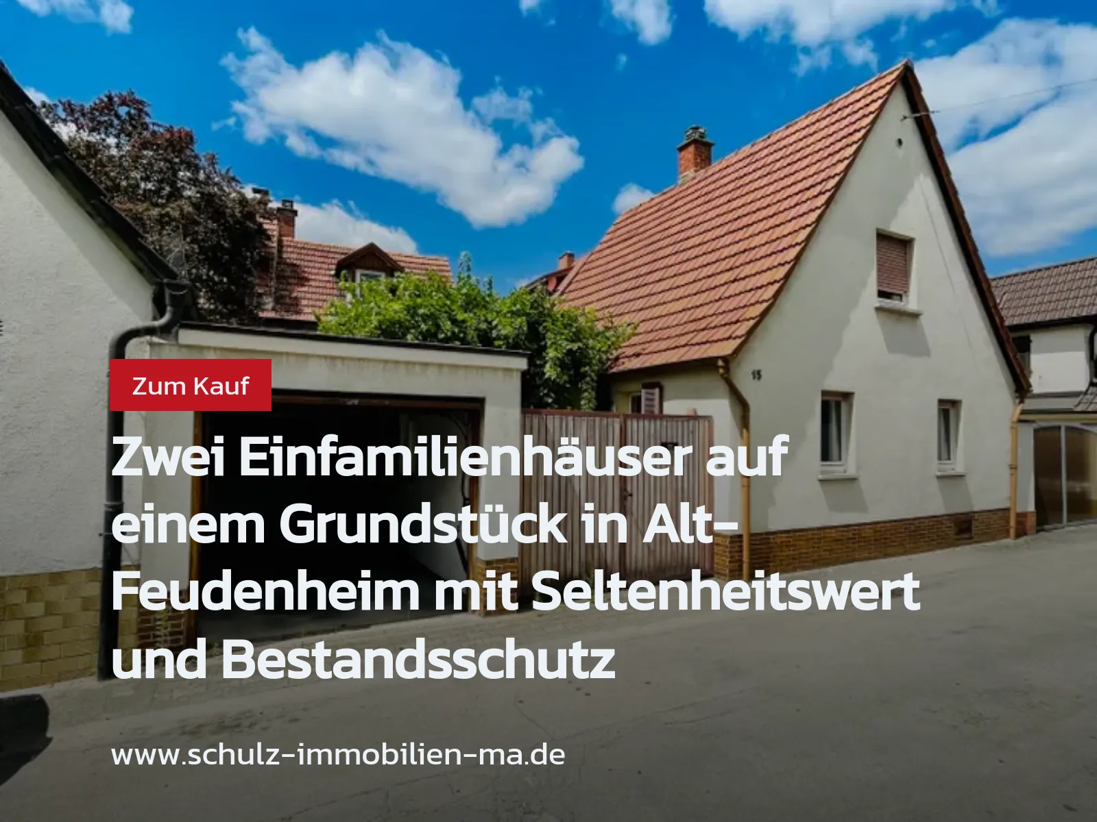 Neu im Angebot: Zwei Einfamilienhäuser auf einem Grundstück in Alt-Feudenheim mit Seltenheitswert und Bestandsschutz