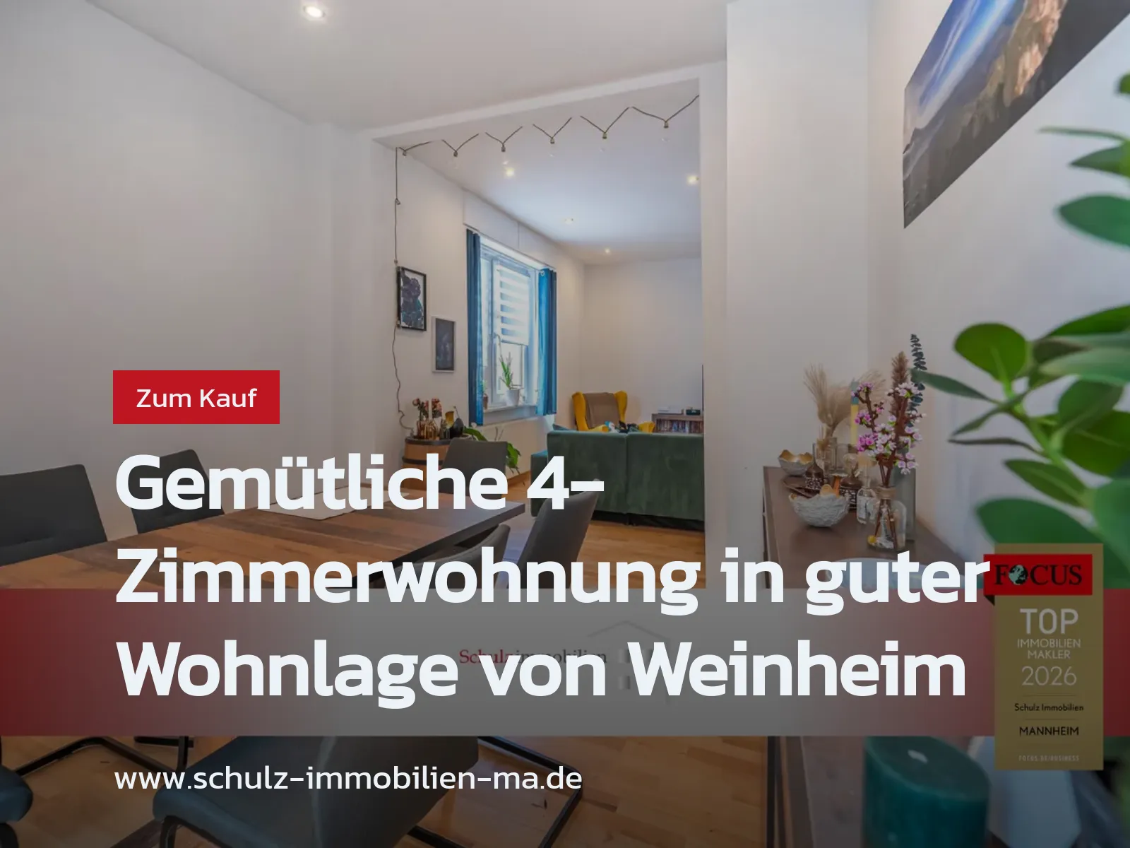 Neu im Angebot: Gemütliche 4-Zimmerwohnung in guter Wohnlage von Weinheim