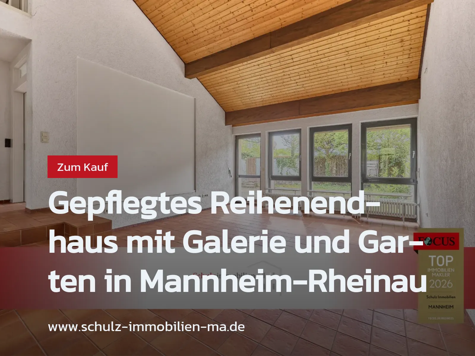 Neu im Angebot: Gepflegtes Reihenendhaus mit Galerie und Garten in Mannheim-Rheinau