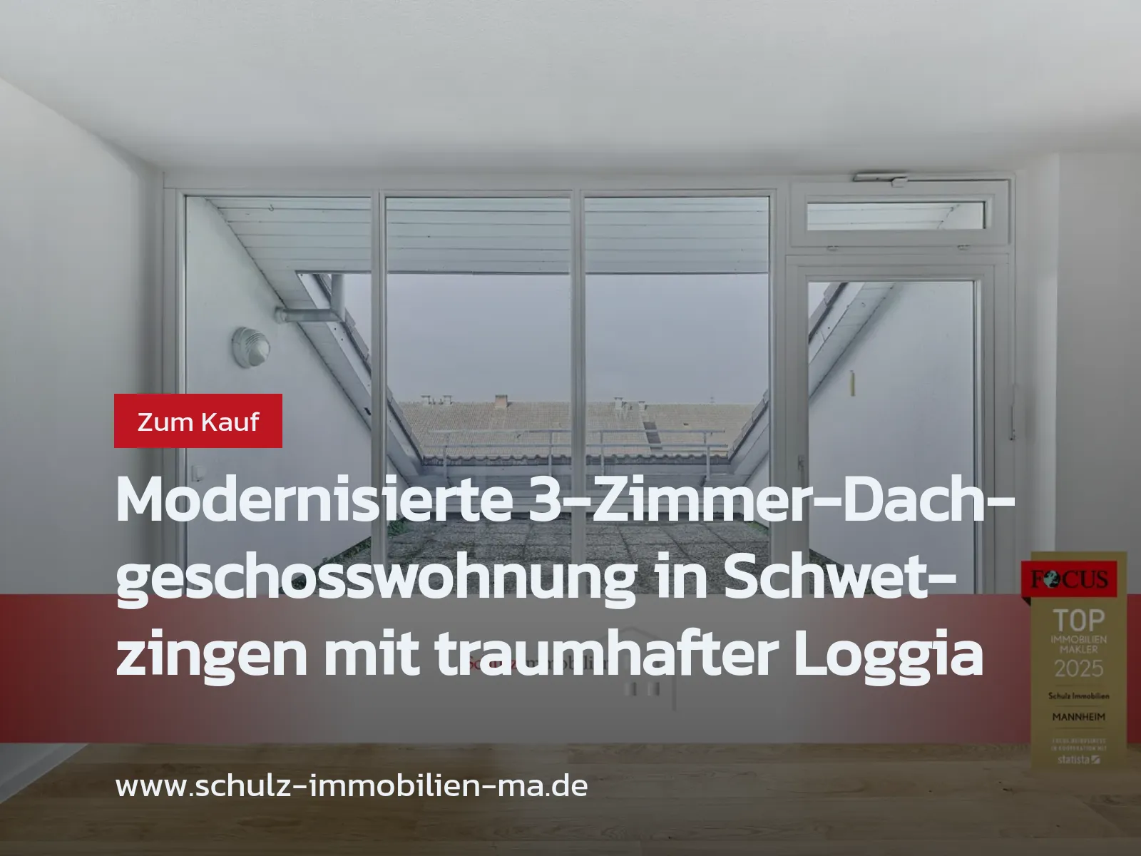 Neu im Angebot: Modernisierte 3-Zimmer-Dachgeschosswohnung in Schwetzingen mit traumhafter Loggia