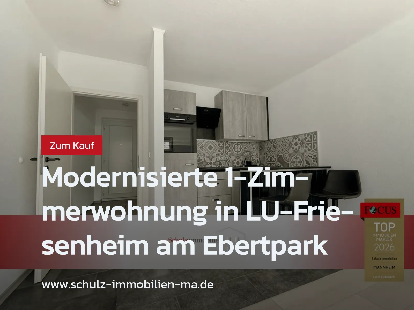 Neu im Angebot: Modernisierte 1-Zimmerwohnung in LU-Friesenheim am Ebertpark