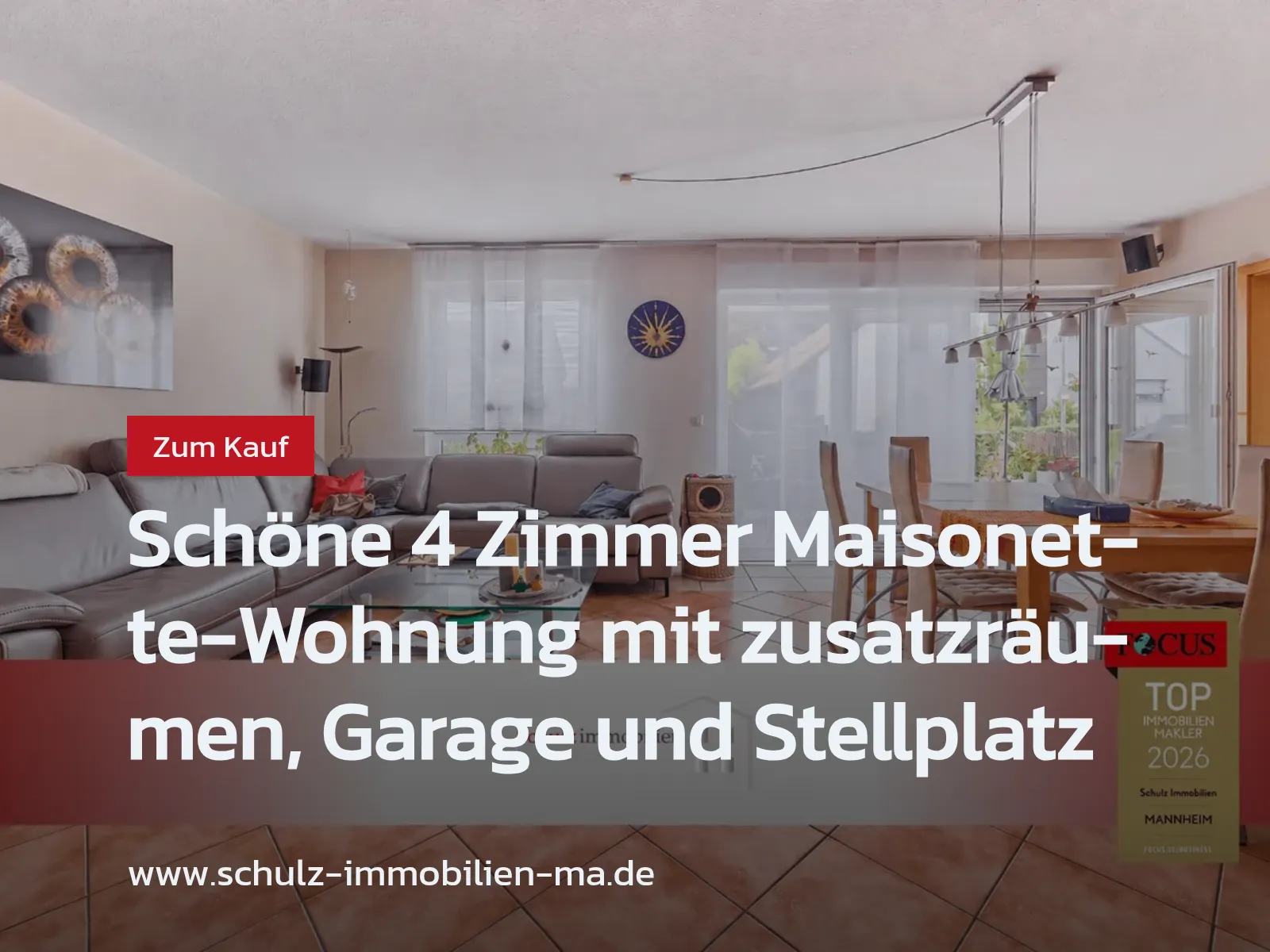 Neu im Angebot: Schöne 4 Zimmer Maisonette-Wohnung mit zusatzräumen, Garage und Stellplatz