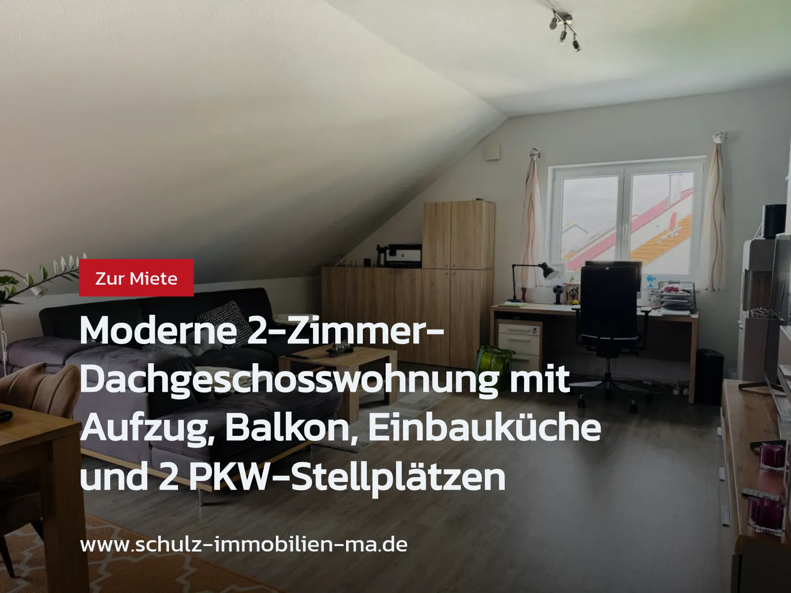 Neu im Angebot: Moderne 2-Zimmer-Dachgeschosswohnung mit Aufzug, Balkon, Einbauküche und 2 PKW-Stellplätzen