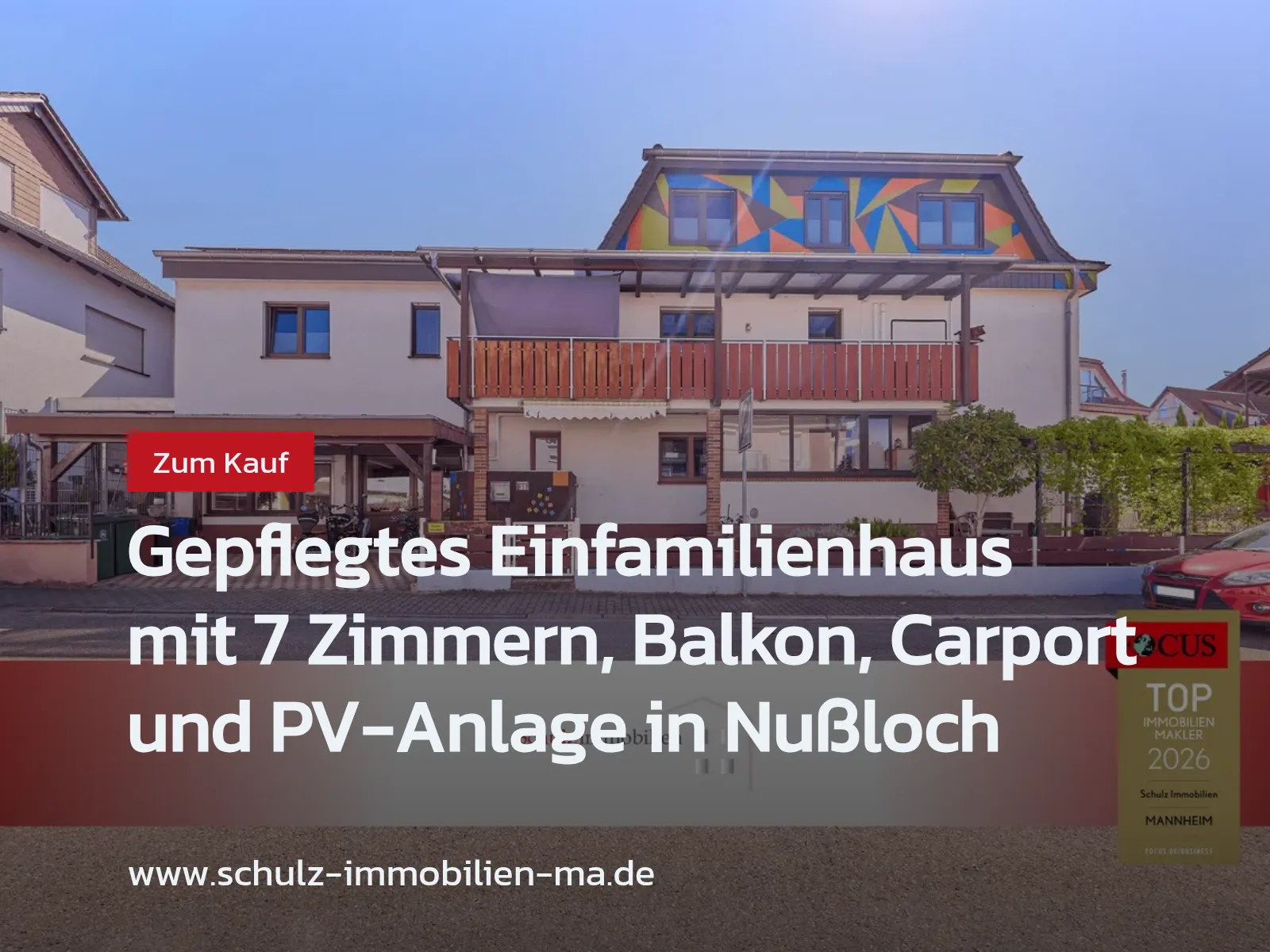 Neu im Angebot: Gepflegtes Einfamilienhaus mit 7 Zimmern, Balkon, Carport und PV-Anlage in Nußloch