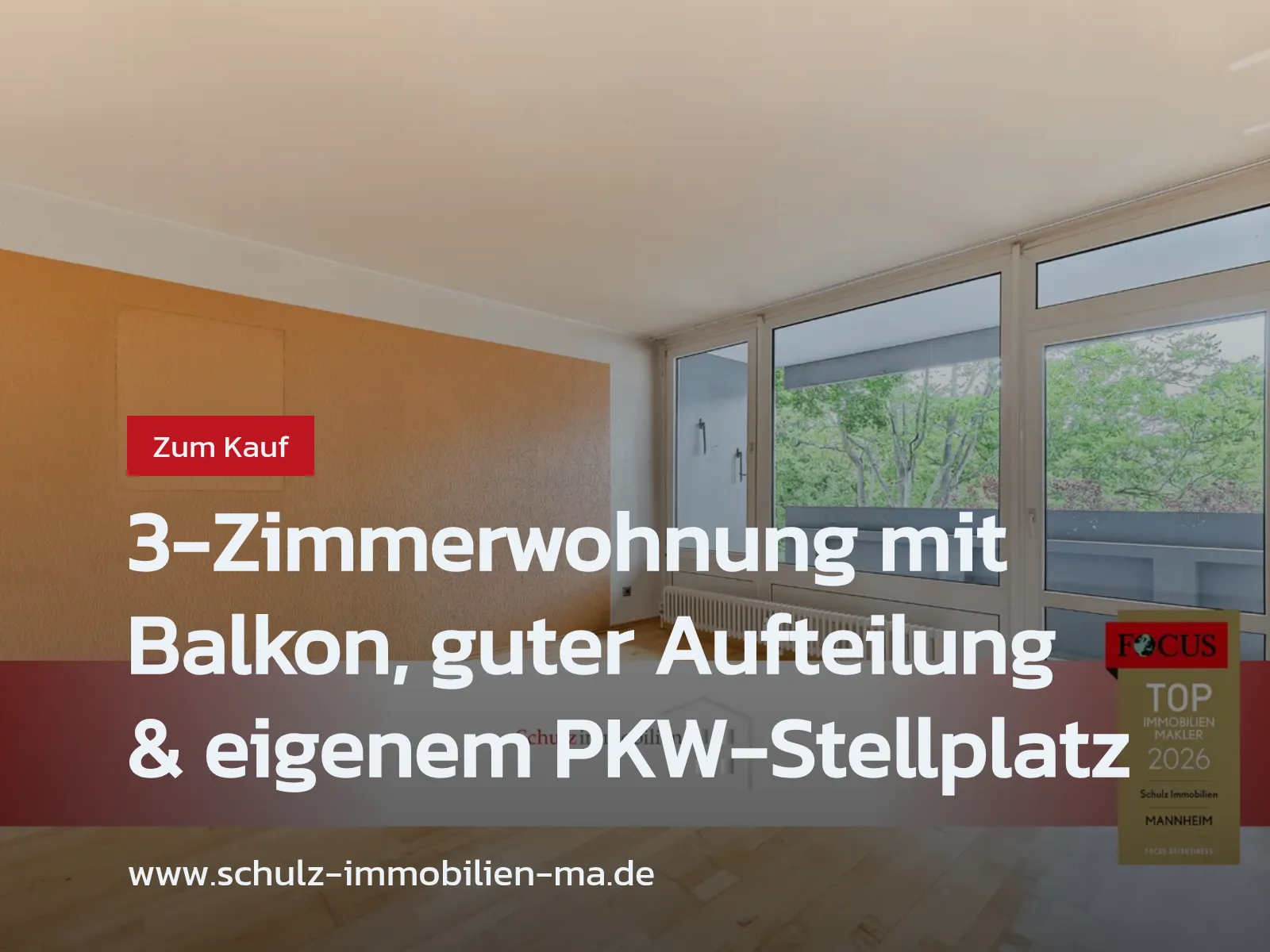Neu im Angebot: 3-Zimmerwohnung mit Balkon, guter Aufteilung & eigenem PKW-Stellplatz