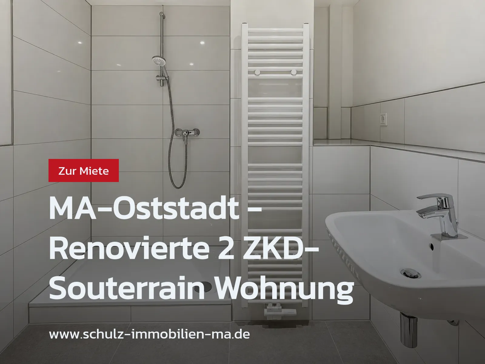Neu im Angebot: MA-Oststadt – Renovierte 2 ZKD-Souterrain Wohnung