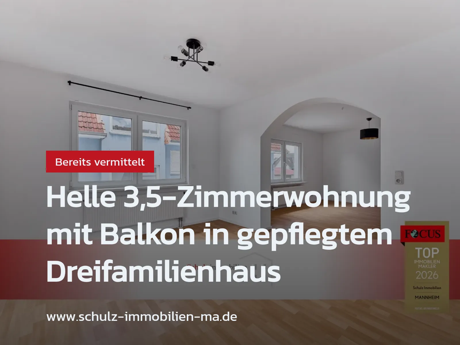 Nicht mehr verfügbar: Helle 3,5-Zimmerwohnung mit Balkon in gepflegtem Dreifamilienhaus