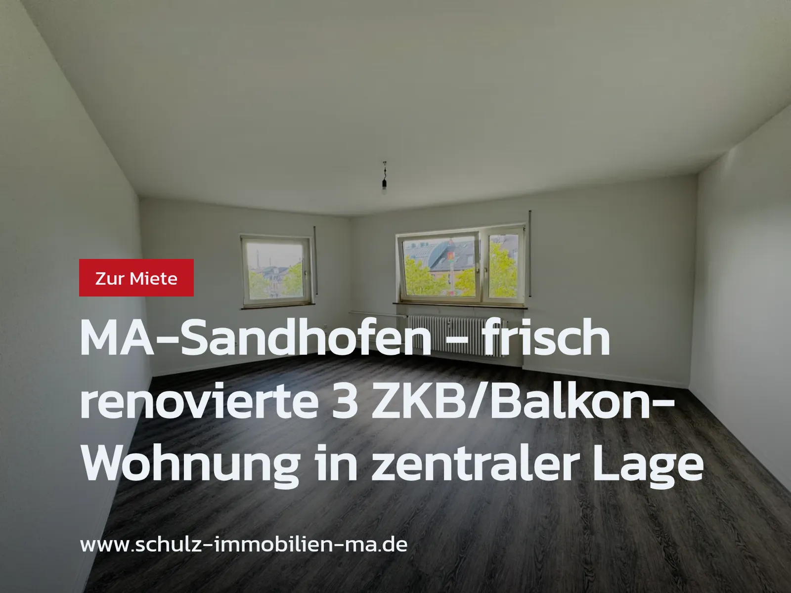 Neu im Angebot: MA-Sandhofen – frisch renovierte 3 ZKB/Balkon-Wohnung in zentraler Lage