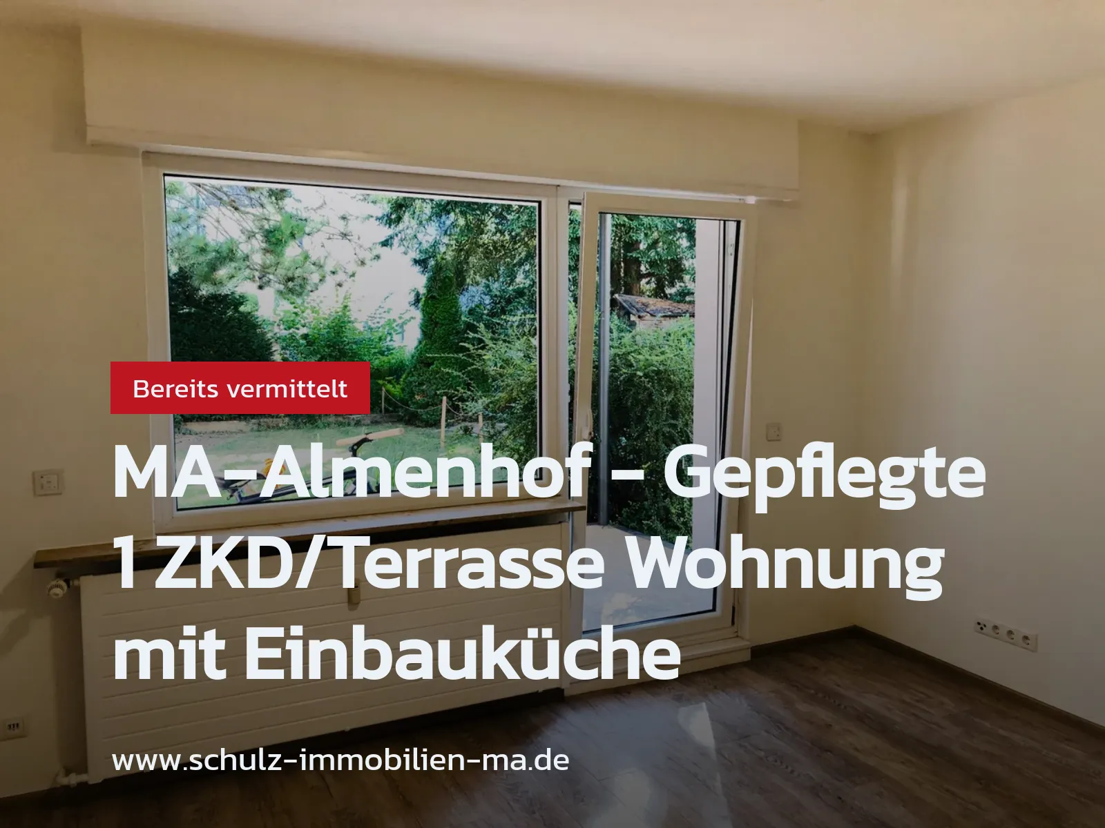 Nicht mehr verfügbar: MA-Almenhof – Gepflegte 1 ZKD/Terrasse Wohnung mit Einbauküche
