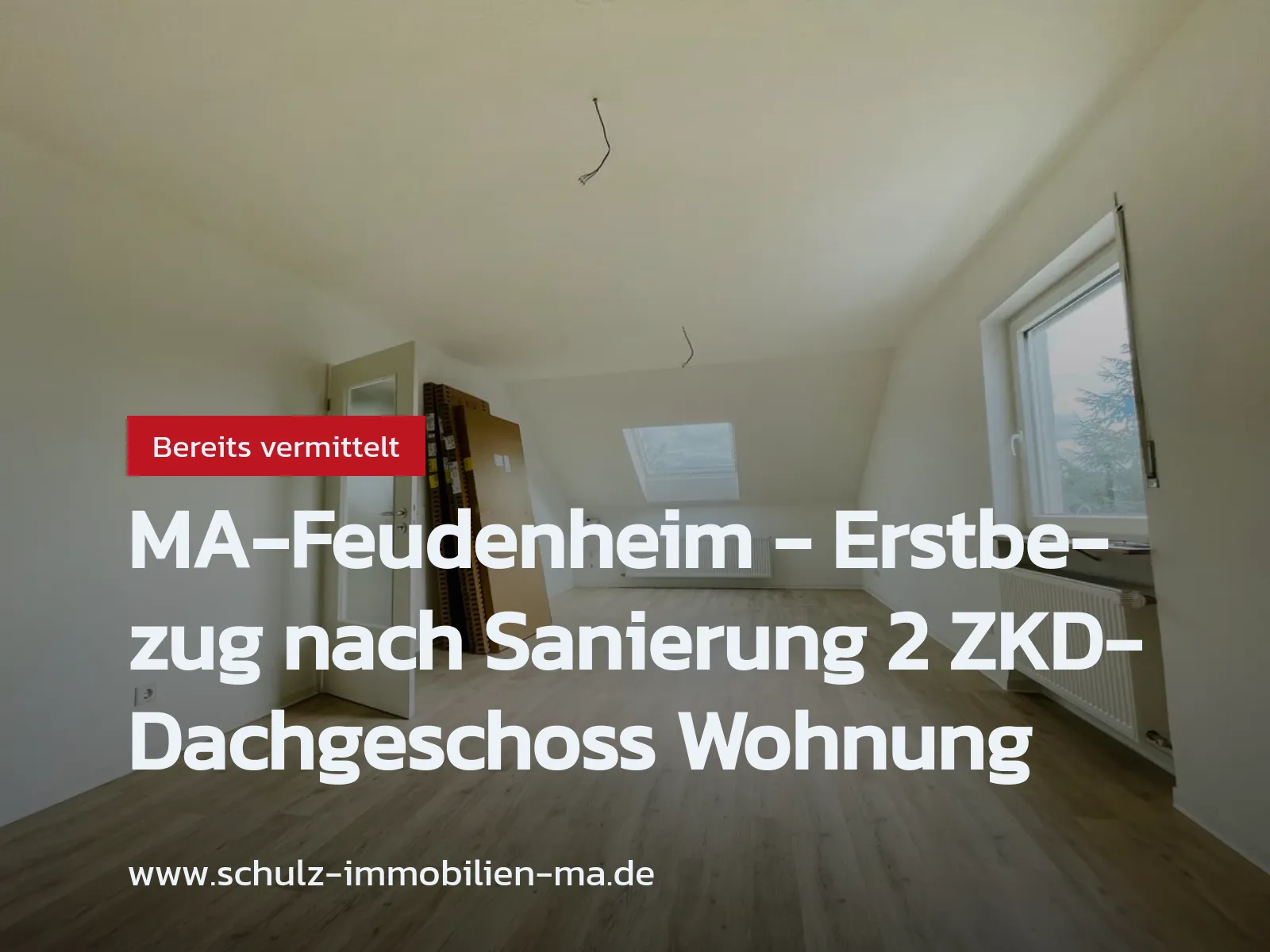 Nicht mehr verfügbar: MA-Feudenheim – Erstbezug nach Sanierung 2 ZKD-Dachgeschoss Wohnung