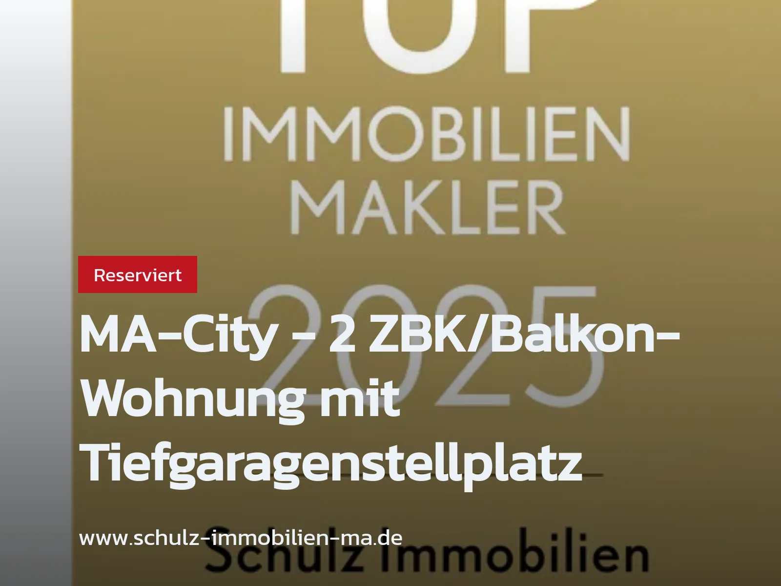 Neu im Angebot: MA-City – 2 ZBK/Balkon-Wohnung mit Tiefgaragenstellplatz