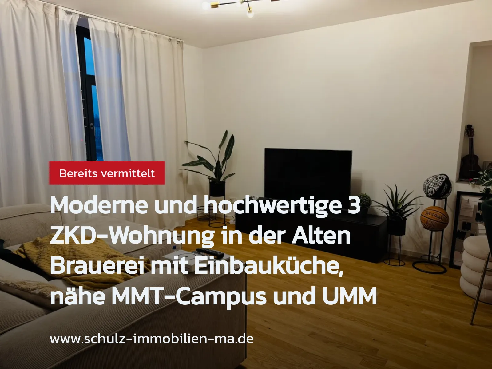 Nicht mehr verfügbar: Moderne und hochwertige 3 ZKD-Wohnung in der Alten Brauerei mit Einbauküche, nähe MMT-Campus und UMM