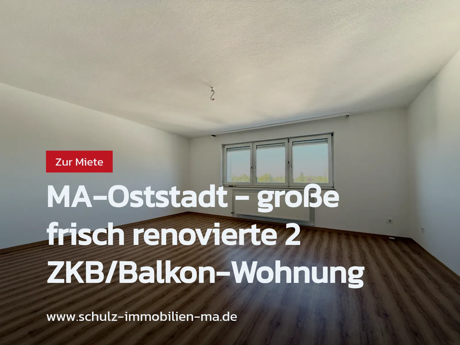 Neu im Angebot: MA-Oststadt – große frisch renovierte 2 ZKB/Balkon-Wohnung