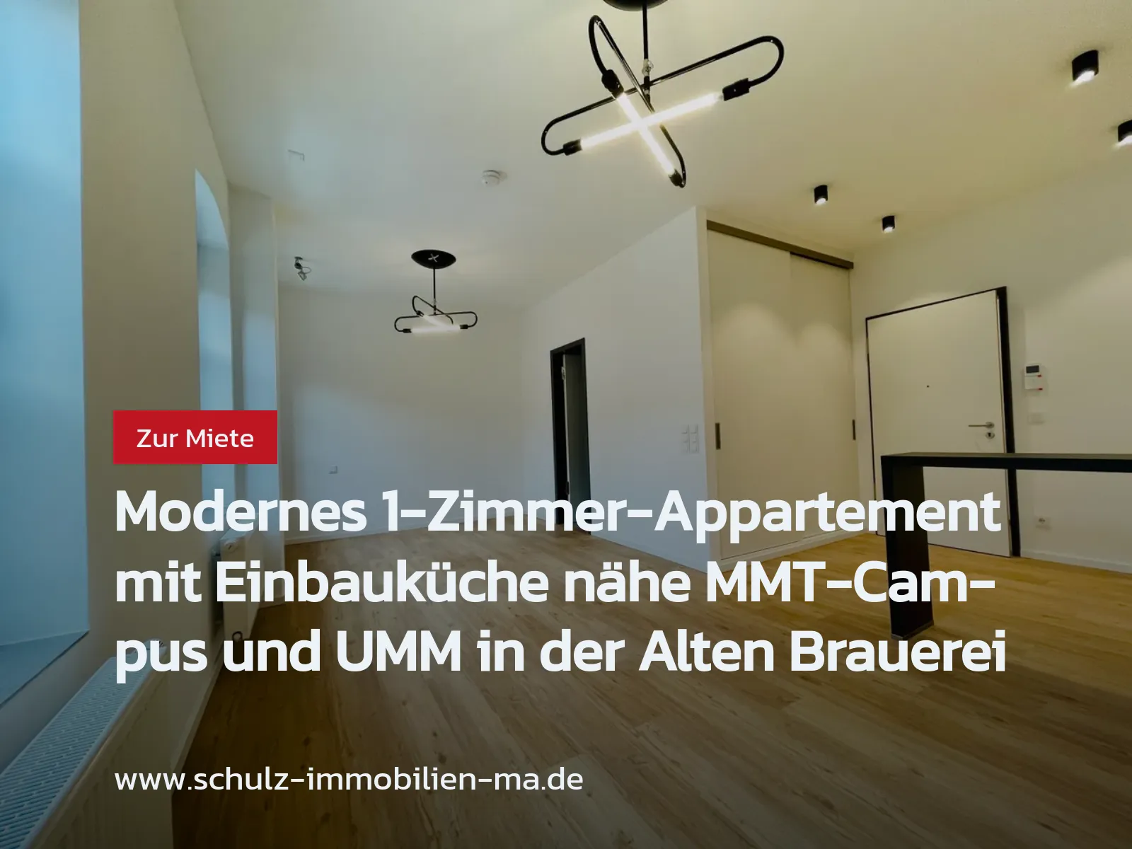 Neu im Angebot: Modernes 1-Zimmer-Appartement mit Einbauküche nähe MMT-Campus und UMM in der Alten Brauerei