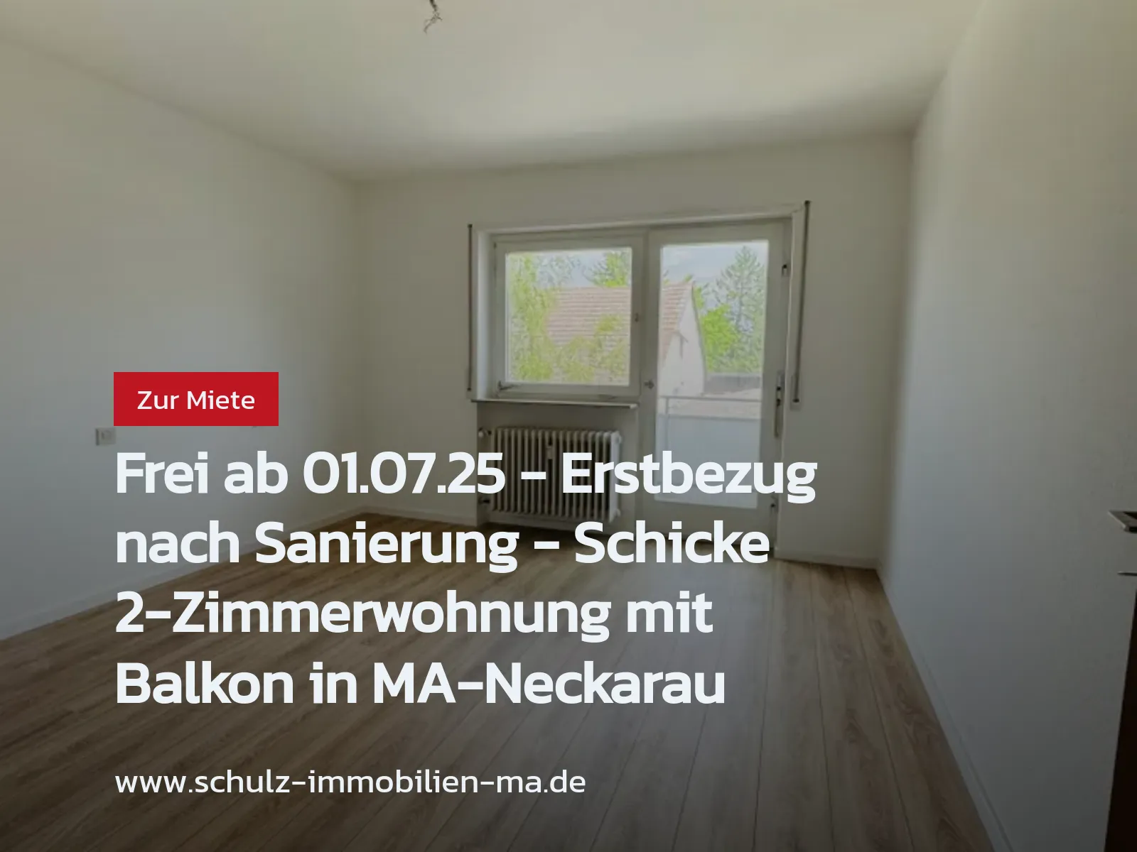 Neu im Angebot: Frei ab 01.07.25 – Erstbezug nach Sanierung – Schicke 2-Zimmerwohnung mit Balkon in MA-Neckarau