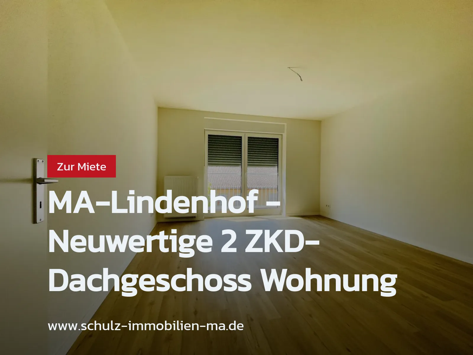 Neu im Angebot: MA-Lindenhof – Neuwertige 2 ZKD-Dachgeschoss Wohnung