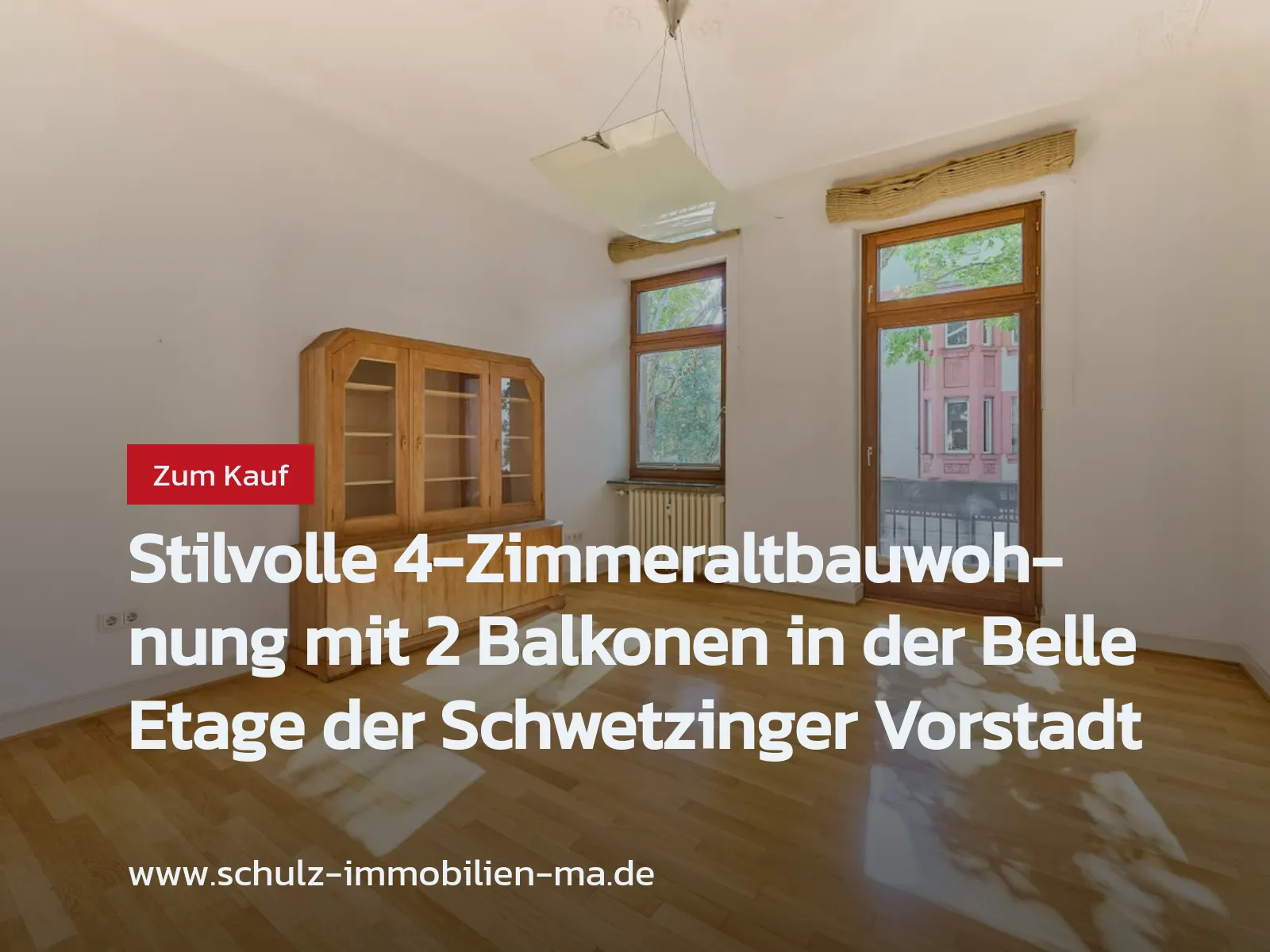 Neu im Angebot: Stilvolle 4-Zimmeraltbauwohnung mit 2 Balkonen in der Belle Etage der Schwetzinger Vorstadt