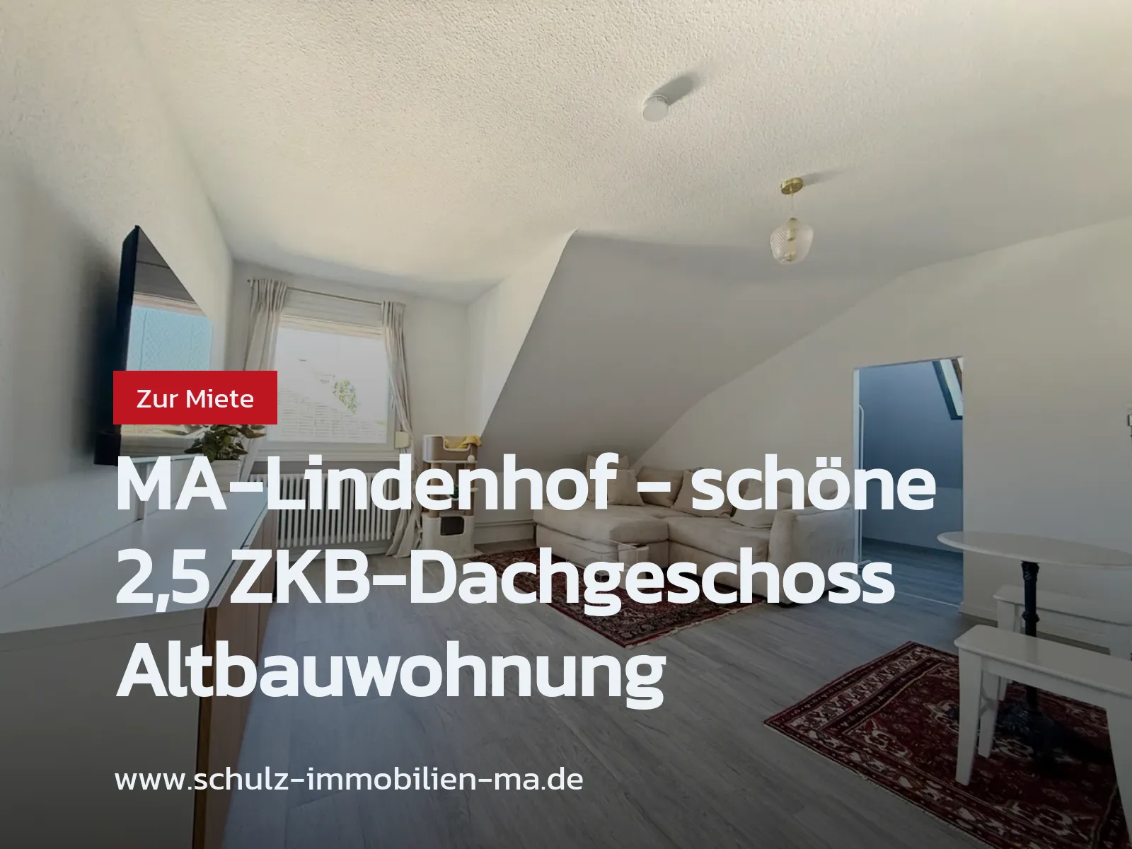Neu im Angebot: MA-Lindenhof – schöne  2,5 ZKB-Dachgeschoss Altbauwohnung