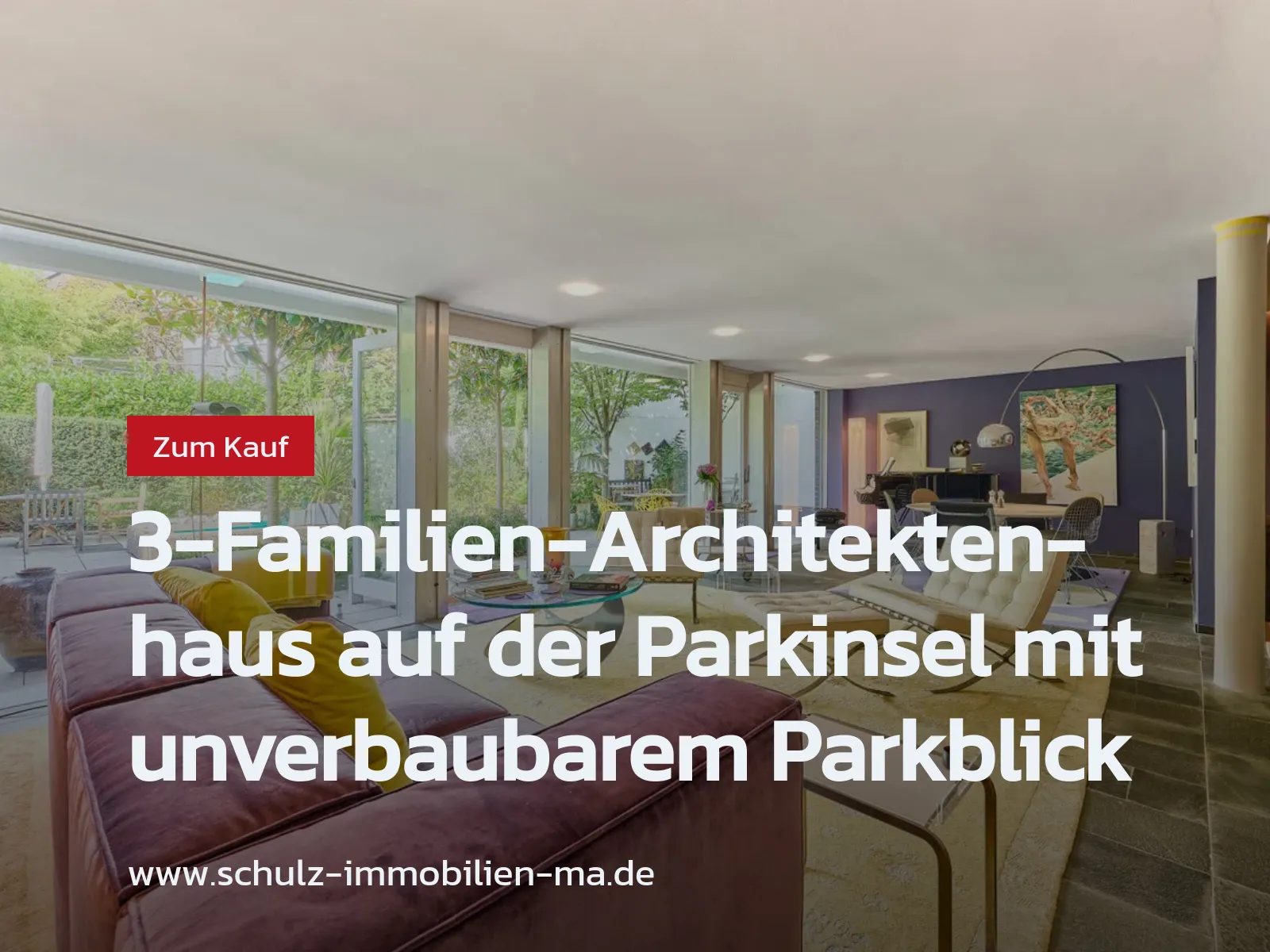Neu im Angebot: 3-Familien-Architektenhaus auf der Parkinsel mit unverbaubarem Parkblick