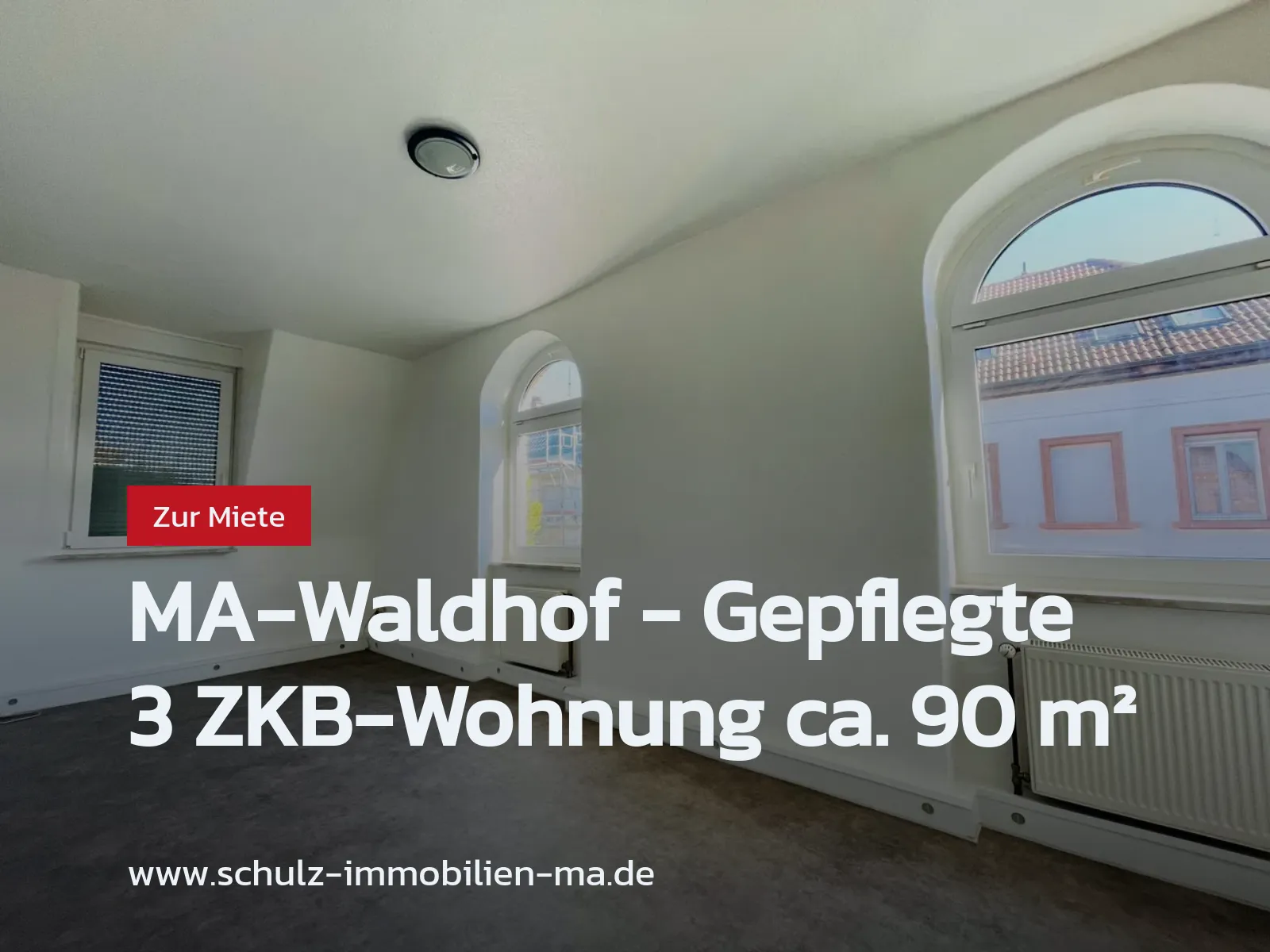 Neu im Angebot: MA-Waldhof – Gepflegte 3 ZKB-Wohnung  ca. 90 m²