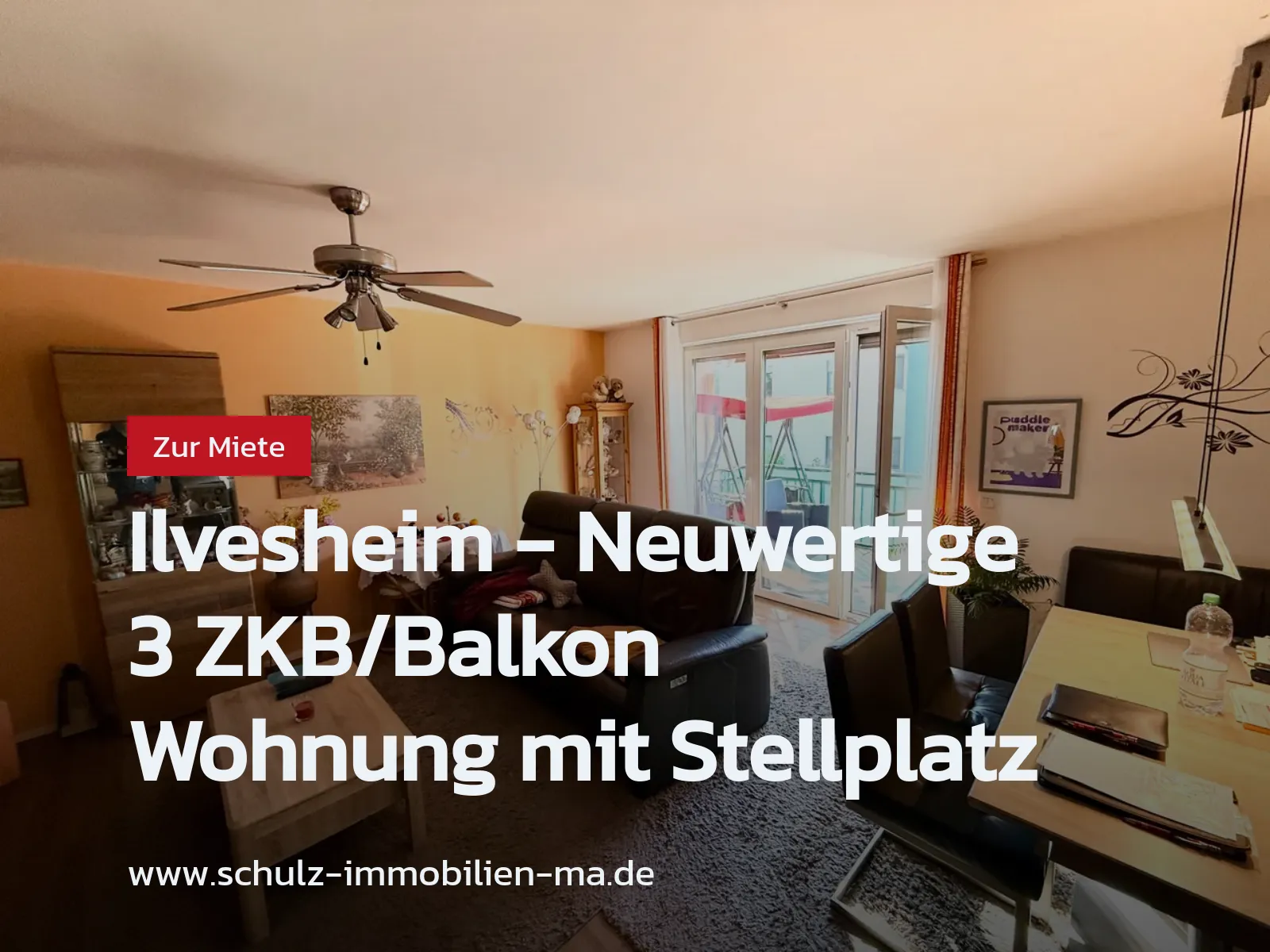 Neu im Angebot: Ilvesheim – Neuwertige 3 ZKB/Balkon Wohnung mit Stellplatz
