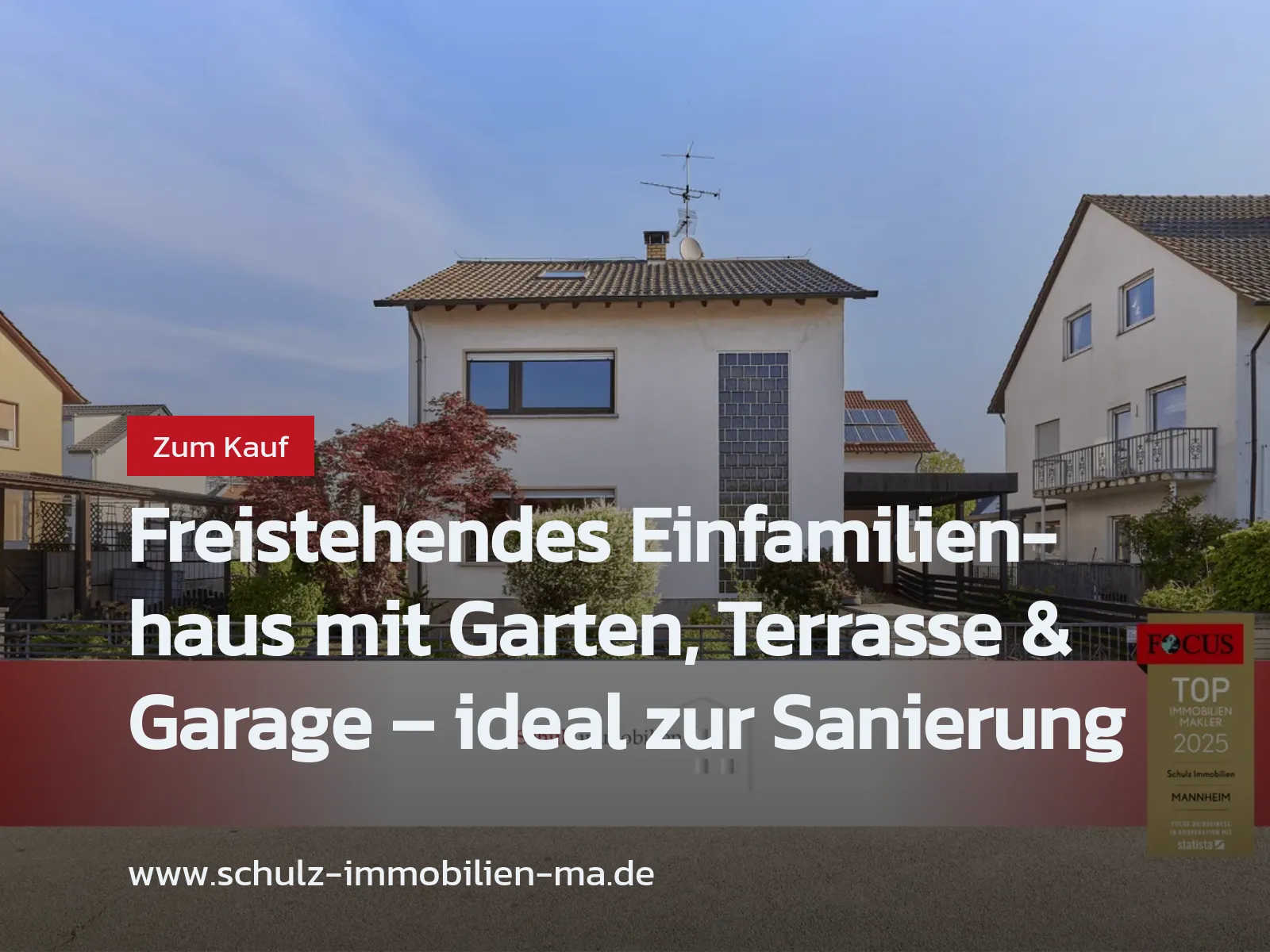 Neu im Angebot: Freistehendes Einfamilienhaus mit Garten, Terrasse & Garage – ideal zur Sanierung